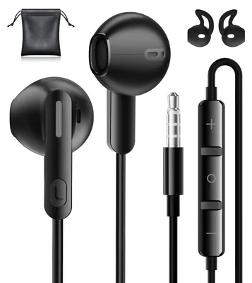 Produktbild von Kopfhörer In Ear Kopfhörer mit Kabel und Mikrofon Ohrhörer Klinken Schwarz--jack