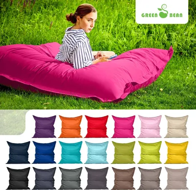 Produktbild von Green Bean® Indoor Sitzsack "Square" 140x180cm mit 380 Liter EPS Perlen Füllung - für Kinder & Erwachsene - Pink