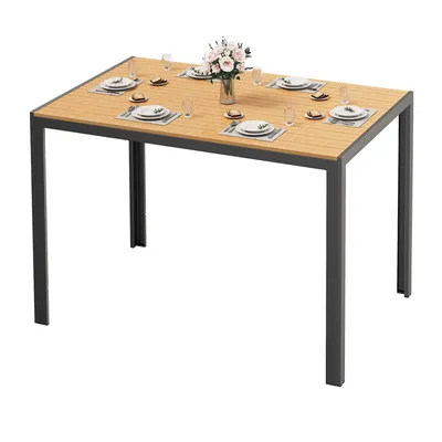 Produktbild von BEALIFE Gartentisch 110x70x73 cm aus WPC | Mit Wasserablauf | Für Garten, Balkon & Terrasse | Schwarz/Natur | TB103