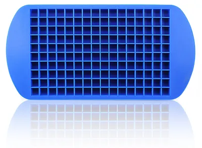 Eiswürfelform aus Silikon, 160 Mini-Fächer, 1 cm, blau