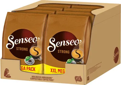 Zdjęcie produktu dla Kapsułki z kawą Senseo Strong / Mocna, opakowanie 10 sztuk, intensywny smak, kawa, 480 kapsułek