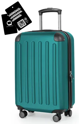 Produktbild von Hauptstadtkoffer Spree - leichter Bordkoffer + Digitaler Namensschild / Gepäckanhänger - Flugzeug Trolley für alle Airlines 55x35x20 cm - 2,3 kg - 33L,Aquagrün