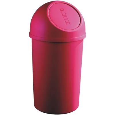 Zdjęcie produktu dla helit H2401325 Abfalleimer mit Push-Einwurfklappe 45 Liter rot