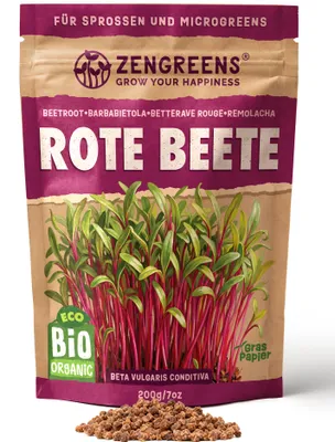Produktbild von ZenGreens® Bio Rote Bete Microgreens Samen 200 g – Keimsaat für Microgreens