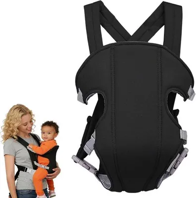 Zdjęcie produktu dla Regulowany nosidełko dla niemowląt, 3,5–15 kg, kolor czarny.
