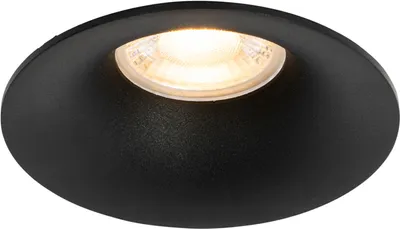 Produktbild von QAZQA - Modern Moderner Einbaustrahler Schwarz GU10 50mm - Gijs I Wohnzimmer I Schlafzimmer - Aluminium Rund - LED geeignet GU10