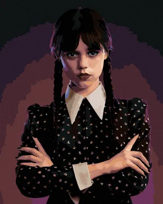 Obrázek produktu pro Zuty - Diamantové malování - WEDNESDAY ADDAMS, 40x50 cm, bez rámu a bez vypnutí plátna