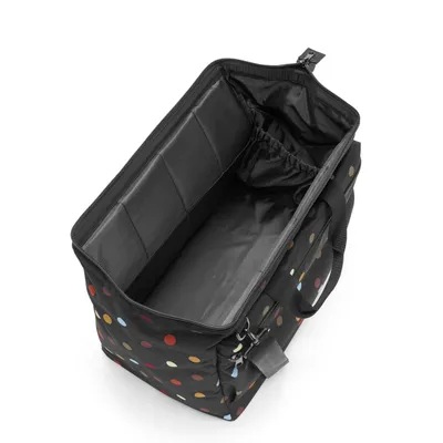 Produktbild von reisenthel Weekender allrounder L pocket, 48x29x39.5 cm, 32L, wasserabweisendes Polyester, Dots, Doctor's Style, mit Trolley-Aufsteckfunktion, großer Bügelöffnung, stabilem Boden mit Standfüßen, 6 Innenfächern, 2 Reißverschluss-Außenfächern, gepolsterten Seitenwänden und Boden