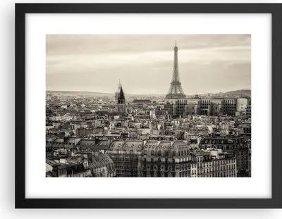 Produktbild von Gerahmtes Poster - Schwarzer Rahmen - Paris Stadt Zuhause - 40x30 cm - Wand Bild - Wanddeko - Wandbilder - Kunstposter - Wandposter - Bilderrahmen - Bilder - Kunstdruck - Wandbild - P2BAA40x30-3615