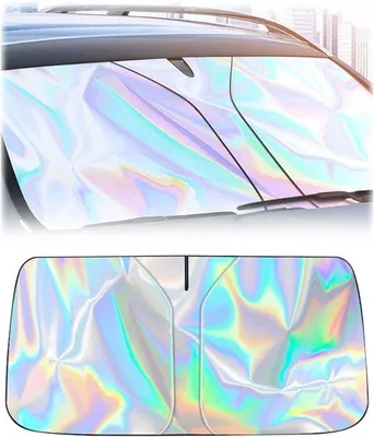 Produktbild von Famanu Auto-Sonnenschutz für die Windschutzscheibe - faltbar, selbstklebend, UV- und Hitzeschutz - 145 x 80 cm