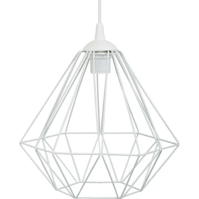 Obrázok produktu pre Ho-moderná geometrická lampa „Diamond“ v bielej farbe, 25 cm-kov, dizajn zvýraznenie s káblom 90 cm, zásuvka E27, 230V
