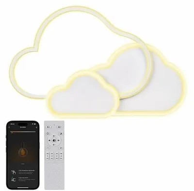 Image de Plafonnier LED CCT connecté et télécommandé design nuage