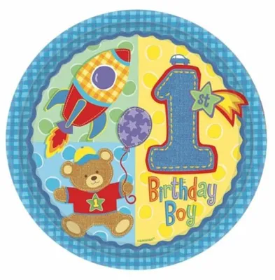Produktbild von 8 Teller 1. Geburtstag Junge 26,8 cm