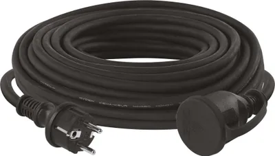 Venkovní prodlužovací kabel 25 m / 1 zásuvka / černý / guma-neopren / 230 V / 2,5 mm2