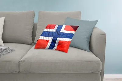 Produktbild von MuchoWow® Zierkissen Sofakissen Wohnzimmer Dekokissen 60x40 cm Die norwegische Flagge - Kopfkissen - Polster mit Foto