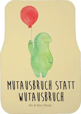 Produktbild von Mr. & Mrs. Panda Autoteppich Schildkröte Luftballon - Gelb Pastell - Geschenk, Motivationsspruch, Auto-Fußmatte, Schildkröten, Auto Fußmatte, Fürs, Automatte, Motivation