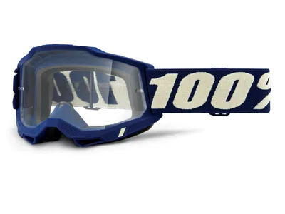 Imagen del producto de Gafas para motocicleta 100% MX Cross, modelo Accuri Gen. 2, de color transparente, con revestimiento anti-vaho