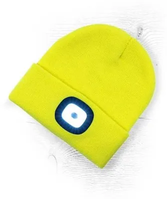 Immagine prodotto di Cappello invernale con torcia LED giallo