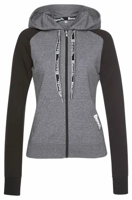 Produktbild von Bench Kapuzensweatjacke schwarz-dunkelgrau Größe 32/34
