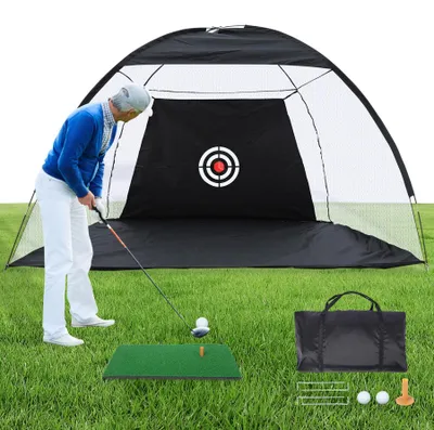 Immagine prodotto di Rete per allenamento del golf con bersaglio - Dimensioni: 300x200x180 cm - Materiale: poliestere - Colore: nero