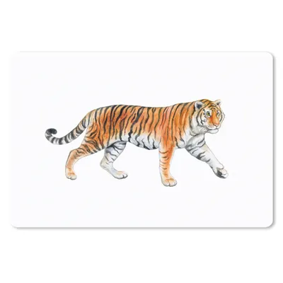 Produktbild von MuchoWow® Schreibtischunterlage Tiger - Orange - Weiß 60x40 cm - XXL Mauspad - Großes Mauspad