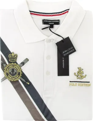 Imagen del producto de Camiseta polo para hombre de algodón, marca Jean-Louis Scherrer, color blanco, talla S