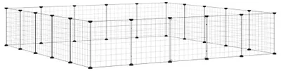 Obrázek produktu pro vidaXL 20dílná klec pro domácí mazlíčky s dvířky černá 35x35 cm ocelová