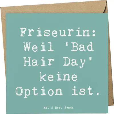 Produktbild von Mr. & Mrs. Panda Grußkarte Spruch Friseurin Magie - Meeresbrise - Geschenk, Geschenke für Berufstätige, Handwerk, Berufsgestaltung, Beruf, Berufe, Hairstyling, Klappkarte