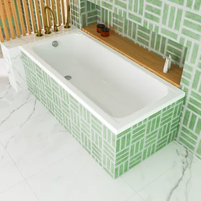Produktbild von ECOLAM Badewanne Rechteckbadewanne 170x70 cm Basic Acrylwanne + Füße Ablauf Wanne