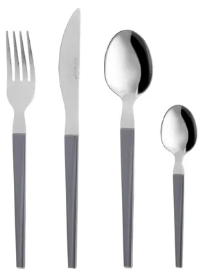 24-teiliges Besteckset, Edelstahl 430, blau, für 6 Personen