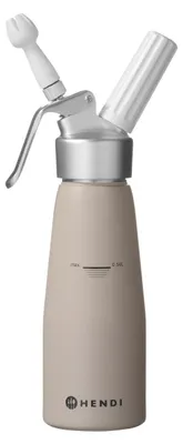Produktbild von HENDI Sahnespender, Inklusive Set aus 3 Polypropylen Spritztüllen und Reinigungsbürste, Sahne-Mousses-Desserts-kalten Schäumen, Sahnesyphon, 0,5L