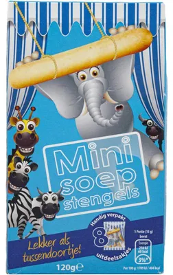 Produktbild von Bedo Mini Soepstengels 120g – Knusprige Salzstangen als Snack & Beilage