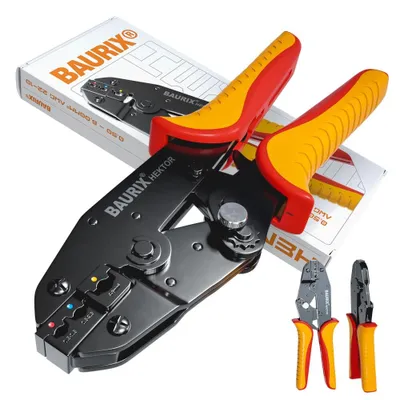 Produktbild von BAURIX® Crimpzange I Kabelschuhzange für 0,50-6,00 mm² Kabelhülsen I Kabelschuh Zange I Crimpzangen I Krimpzange I Crimp Zange I Presszange