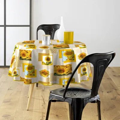 Image de Nappe Ronde Diamètre 160 cm Sunflower - PVC Photoprint