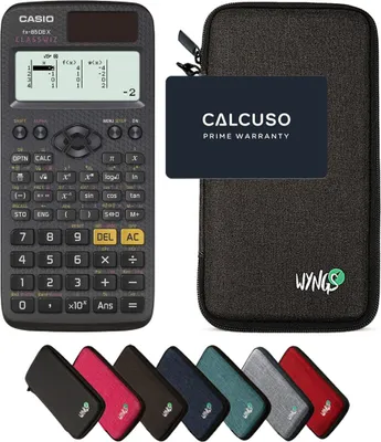 Produktbild von Casio fx-85DE X ClassWiz inkl. WYNGS Schutztasche Dunkelgrau - Wissenschaftlicher Taschenrechner - Basic Set