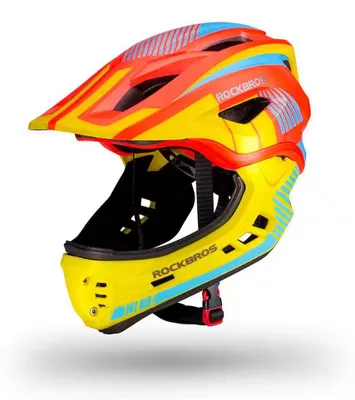 Produktbild von RockBros TT-32 Kinderfahrradhelm Set abnehmbarer Kinnschutz (Fullface)