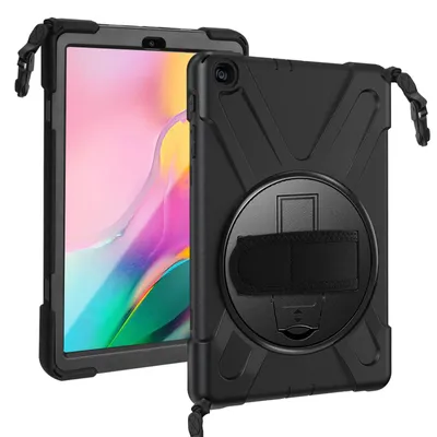 Image de Samsung Galaxy Tab A 10.1 2019 Housse, poignée / support + sangle, 4Smarts - Noir