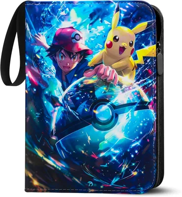 Produktbild von Pokemon Sammelalbum 900 Karten: 50 Doppelseitige Hüllen (9 Fächer/Seite) zum sammeln und tauschen - Wasserdichtes Kunstleder mit Reißverschluss