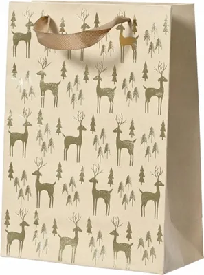 Produktbild von Weihnachtsgeschenk Tasche weiß beige 10x26x32cm 1pc