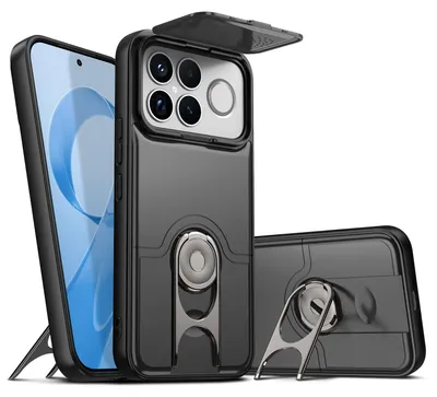 Image de Coque pour Xiaomi Poco F8 Ultra / Redmi K90 Pro Max avec protection pour l'appareil photo et anneau de fixation/support, coque hybride antichoc, noire