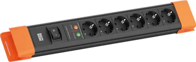 Zdjęcie produktu dla BACHMANN CONNECTUS 6xCEE7/3, 1xSPD 1xswitch 2.0m CEE7/7 Sw/Or
