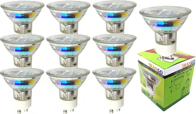 Produktbild von 10er Pack 5 Watt LED GU10 Leuchtmittel 3000K