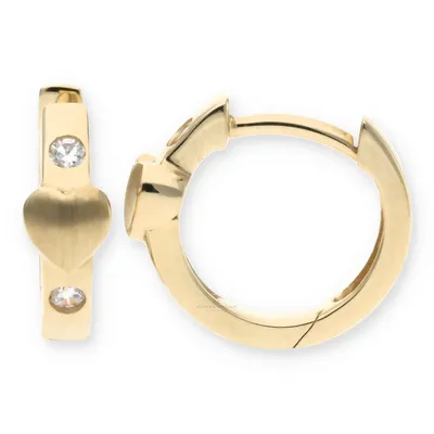 Produktbild von JuwelmaLux Kinder Creolen 333 Gold mit Herz Zirkonia JL10-06-1846