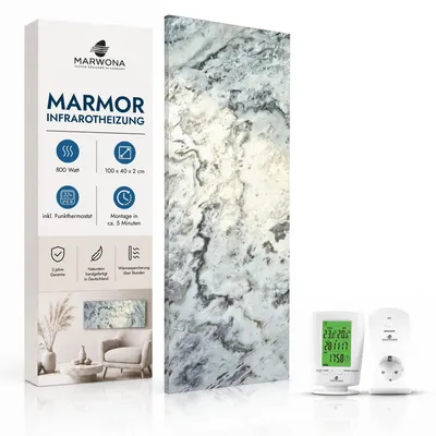 Produktbild von Marwona Avalon Infrarotheizung 800 W mit Funkthermostat –  Germany
