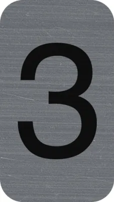 Image de Exacompta Plaque adhésive imitation Aluminium Chiffre 3 2,5x4,4 cm Gris 67183E