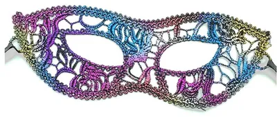 Venezianische Maske aus Makramee, mehrfarbig, 24 cm
