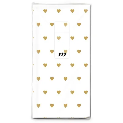 Produktbild von 10 x 10 Taschentücher für die Freudentränen zur Hochzeit - Herzen Gold
