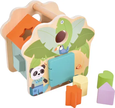 Produktbild von small foot Steckwürfel Haus „Jungle Friends“, Steckspiele, Holz, ab 12 Monate, 12767