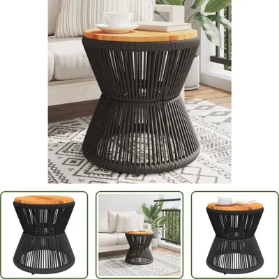 Produktbild von The Living Store Couchtisch mit Drahtgestell Schwarz Ø 45x44 cm Akazienholz