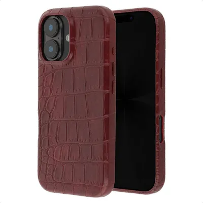 Produktbild von Selencia Croco Backcover mit MagSafe für das Apple iPhone 17 – Burgunderrot
